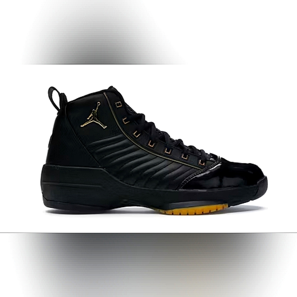 Nike Jordan 19 OG SE Black Metallic Gold Leather Basketball Sneakers Men 9 - Picture 2 of 9